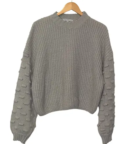 Miss Sparkling Women's Gray Knit Sweater Large Mock Neck Long Sleeve