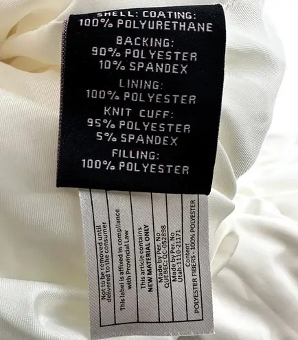 Avec Les Filles Urban Outfitters Faux Leather Puffer Jacket Button Down White M