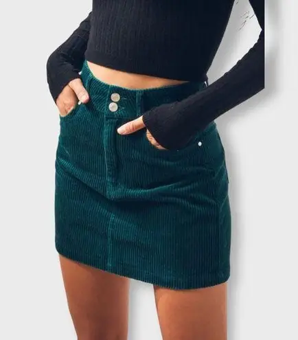 PacSun Emerald Green Corduroy Mini Skirt