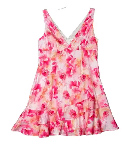 Morning Mist Dress Womens 8 Pink Floral Flowers Mini Feminine Romantic Flirty