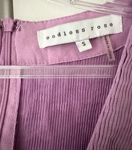 Endless Rose Lavender Deep-V Front Knot Peplum Top, Size S