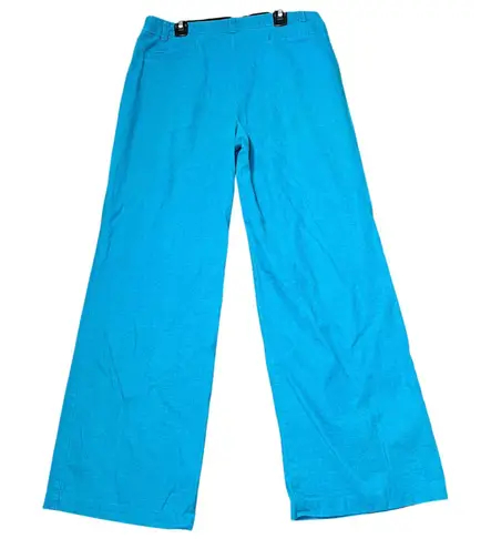 Pendleton Linen Blend Wide Leg Pants Womens 10 Teal Blue Casual Boho Flowy