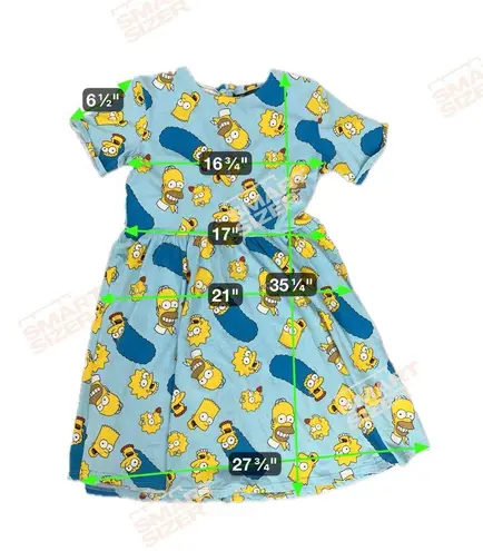 Cakeworthy Simpsons Dress Women Lrg Blue Cartoon AOP #kidcore #dopaminedressing Size L