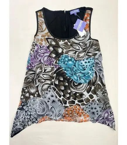Vivienne Tam NWT Womens Size M Multi Abstract Asymmetrical Sleeveless Blouse