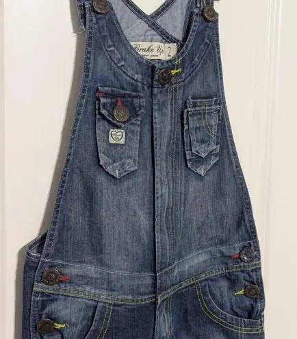 Vintage Y2K Utility Cargo Overalls Denim Brake Up Independent Jeans Womens 2 Blue