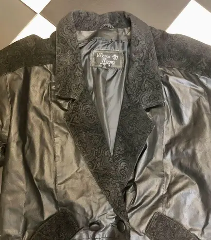 Marco Morani Vintage 80s 90s Long Leather Jacket Trench Coat Oversized sz Small