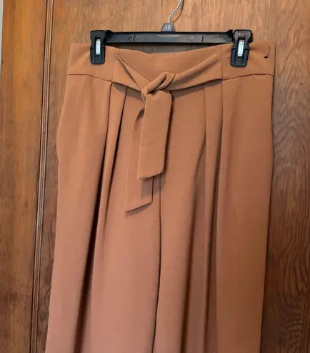 NWT 7th Avenue NY&C New York & Company Belted Wide Leg High Waist Pants M Brown Size M