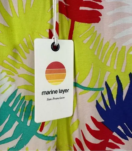 Marine layer Allison Casual Pants Tropical Leaf Print Multicolor Yellow M NWT