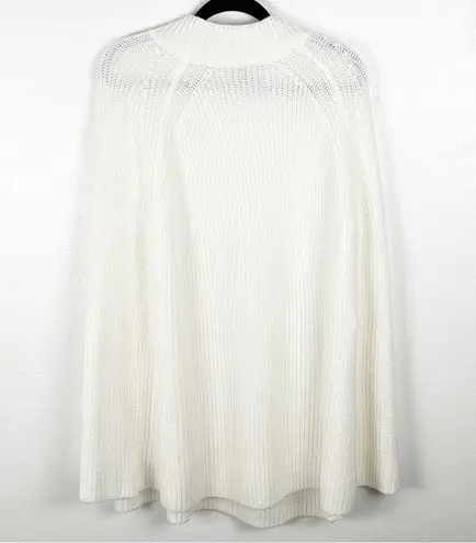 Lane Bryant  White Oversized Arm Openings Knit Poncho Style Sweater, Size 26