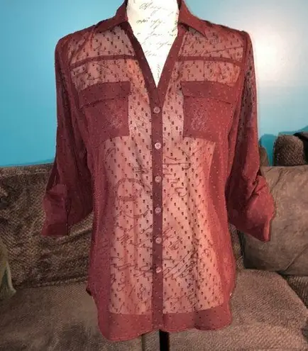 🎉4 for $20 NY&CO See through Button Down, Small