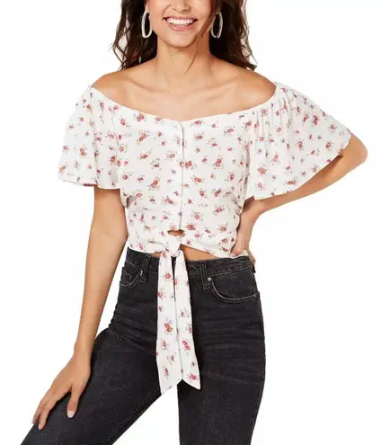 Gypsies & Moondust Flutter Sleeve Tie Front Boho Top NEW MEDIUM