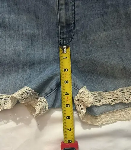 Vintage SASSOON Jeans Ooh La La Bootcut Boogie Lace Trim High Rise Short No Size Blue Size undefined