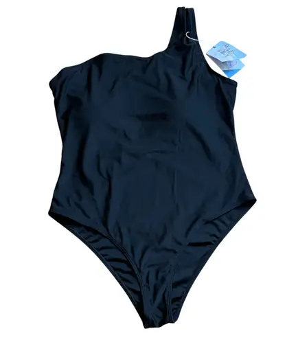 NWT Evolyline Asymmetric Black Swimsuit One Shoulder XXL Minimalist Resort