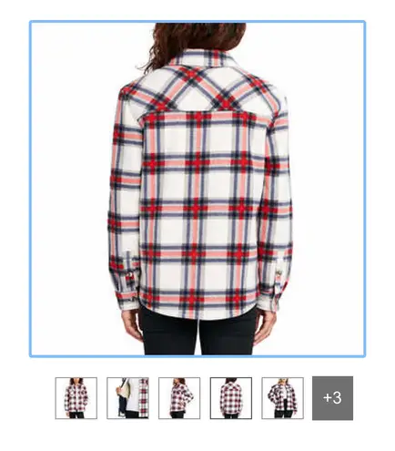 Sage White Red Navy Blue Plaid Soft Plush Shirt Jacket Shacket Size X