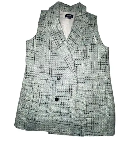 NWOT Anthropologie Maeve Green Tweed Double Breasted Blazer Vest Jacket Size 10