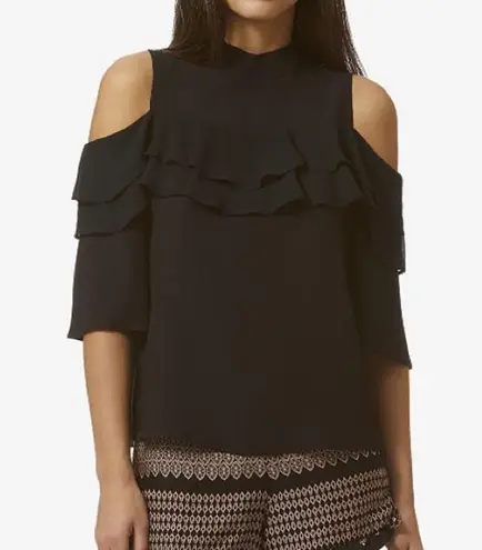Avec Les Filles NWT cold shoulder ruffle top