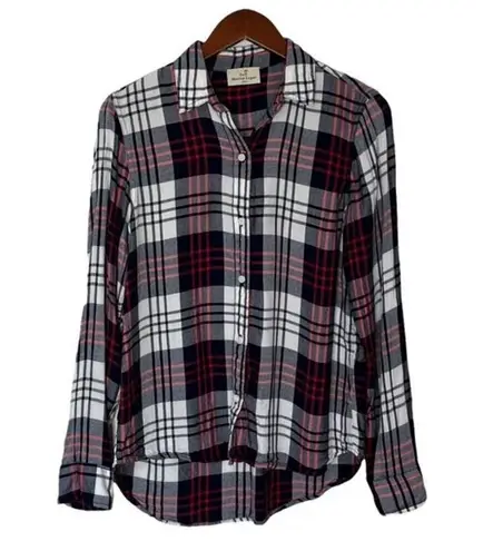 Marine layer Anita Plaid Button Down Shirt Red Navy White Women’s Size Small