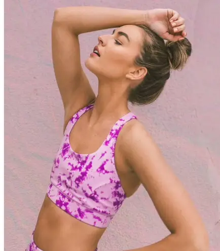 IVL Collective Athletic Sports Bra Crop Top Purple Tie Dye Size 8
