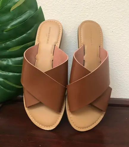 Banana Republic Crossover Slide Sandals Brown Size $19 From Elle