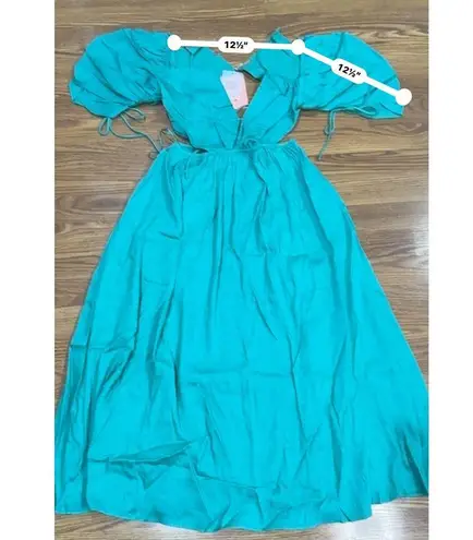 Cult Gaia Emerald green Erba Charlize Cut Out Midi Dress XS