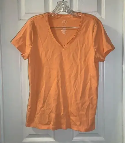 st. john's bay St. John’s Bay Orange V Neck Short Sleeve Essential Tee L