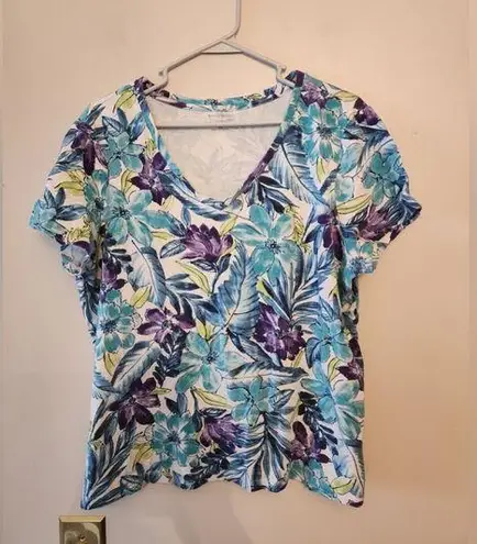 Studio Works  The Studio Tee Size xl Floral Print Short Sleeve Shirt