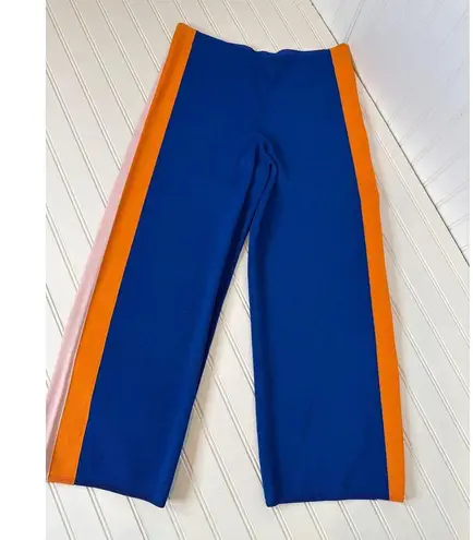 Titì Milano Women's Knitted Van Gough Pants Tricolor Italian Made Size EUR 46 M Blue Size M