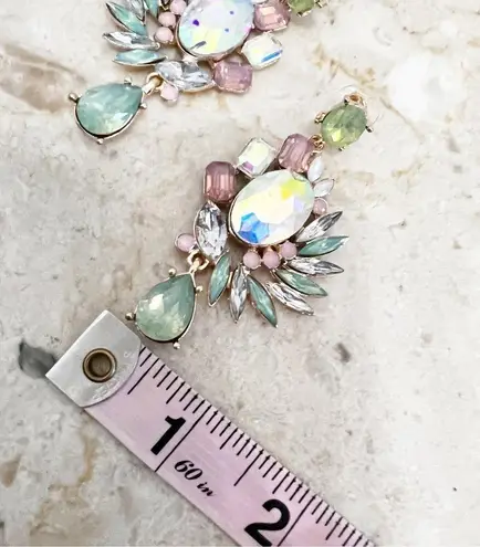 Dynasty Aurora Borealis Crystal Cluster Earrings Pink