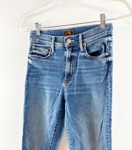 Mother The Insider Crop Step Chew Jeans Dancing On Coals Blue 24