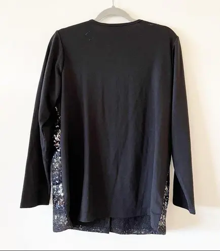 Quacker Factory  Black Ombr Sequin Cardigan