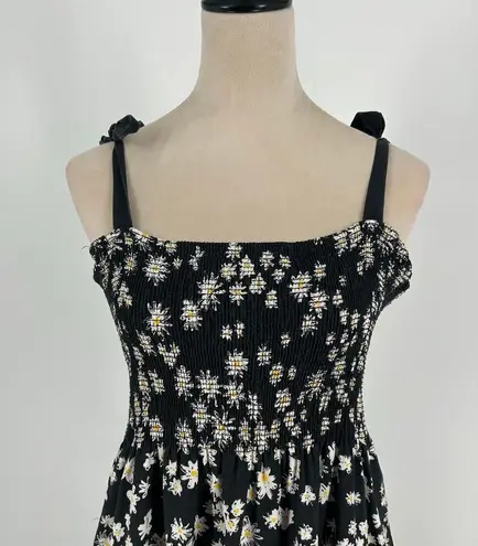 Chinti & Parker Meadow Dress Black Smocked Tie Straps Pocket Sundress Size 6