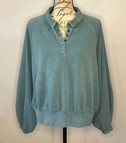 Peach Love California CA oversized weathered sweatshirt raglan balloon sleeves L