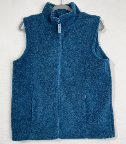 Cabela's Cabela’s Sherpa Fleece Speckled Teal Blue Sweater Vest Women's Medium VTG