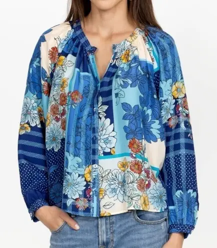 Johnny Was SILK JOSY LYNN RAGLAN POET BLOUSE NWT