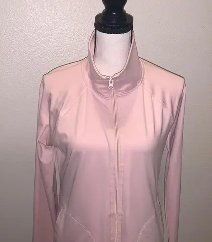 Balance Collection Light Pink Super Soft full zip up athletic shirt