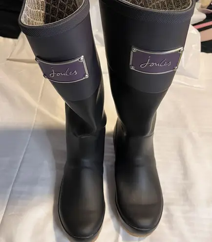 Joules Evedon Tall Rain Boots US 7 Navy Blue‎ Matte Waterproof Blue - Image 1