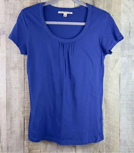 Carolyn Taylor  Size Small Blue Short Cap Sleeves Scoop Neck T-Shirt Tunic Top