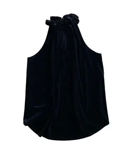 Gibson NEW Women's Size Medium Black Dede Velvet Tie Neck Top