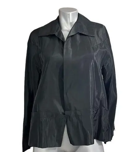 VTG B. Altman & Co Women’s Blazer Black Jacket XL Satin Ruffles Fifth Ave Career