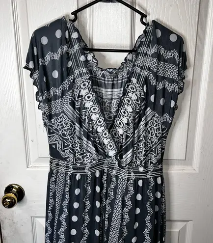 Lapagee 3X Short Sleeve Geometric Pattern Maxi Dress Fall Casual Travel EUC Multiple