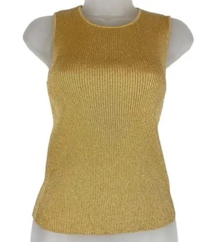 Laundry by Shelli Segal  Gold Sparkly Shell Tank Sz M