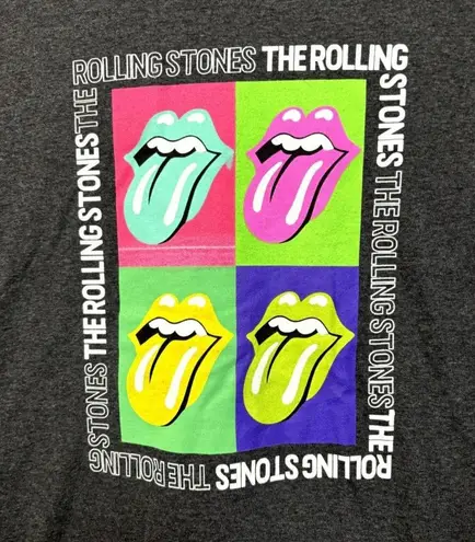 The Rolling Stones Multi Spell-Out Pop Art Hot Lips Rock Tee L