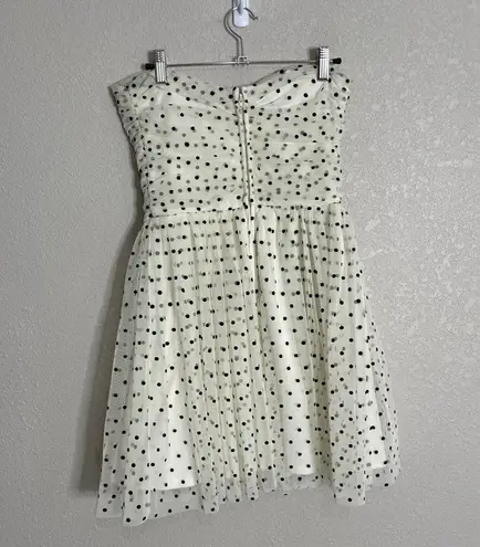 Delia’s Y2K Tulle Polka Dot White Black Strapless Mini Dresss 7 Size undefined