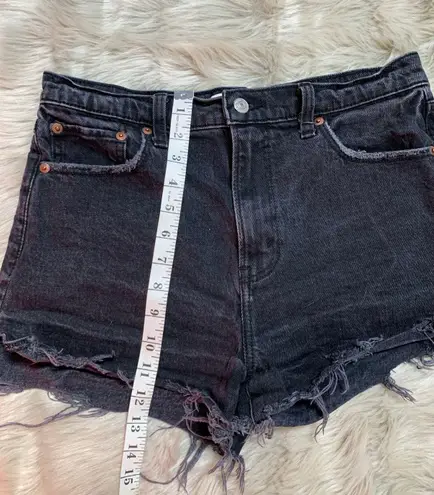 Abercrombie & Fitch The Mom Short High Rise Black Denim Shorts Size 29/8