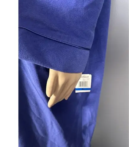 New Barbizon Nightgown Size XL Velour Blue Zipper Long Sleeve Maxi MuuMuu