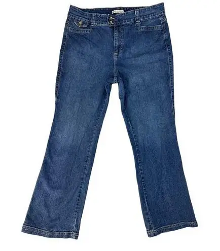 Lee  Women 18 Medium (38x31) Blue Jeans Natural Bootcut Just Below Waist Denim ^