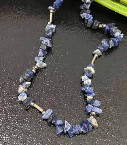 Handmade Sodalite Crystal Chips Toggle Necklace
