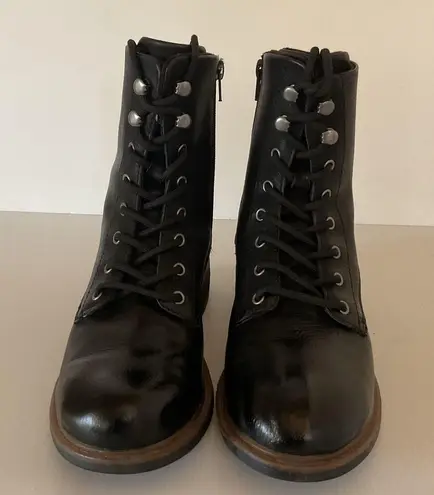 B.O.C Black Combat Boots Women’s Size 7.5M Faux Leather Lace