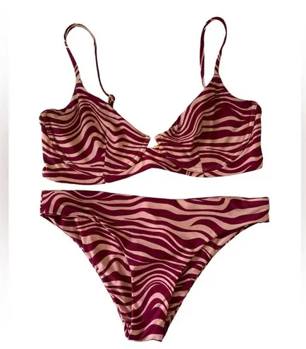 B Swimwear Pink Zebra Print Two