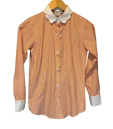 Gretchen Scott Pique All Day Pinstripe Button Down Blouse